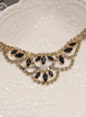 Vintage中古不退换｜Kramer无标蓝色帷幔项链