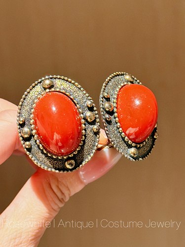 中古不退换｜Lesbernard大尺寸柿子红耳夹