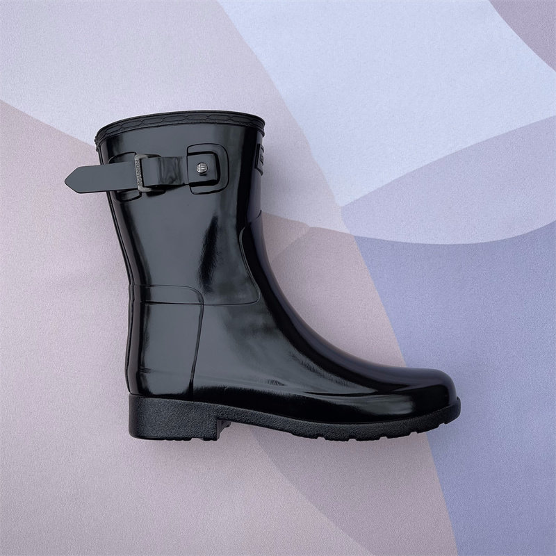 时尚新款显瘦中筒帮腰雨鞋女特价水靴胶套防水橡胶外贸成人黑色