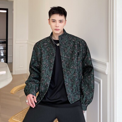 新款时尚休闲个性立领批发面料复古夹克外套iA246-5003-5135