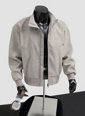 数据款棒球领飞行夹克雾感夹克街头教练翻领外套26183 560