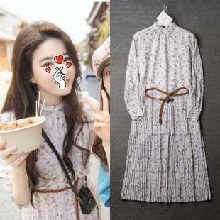 欧购去有风的地方刘亦菲同款法式碎花连衣裙女设计感小众茶歇裙子