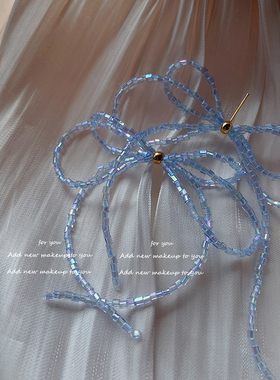 仙女风蝴蝶结串珠流苏耳钉女韩国百搭新款ins风耳环甜美减龄耳饰