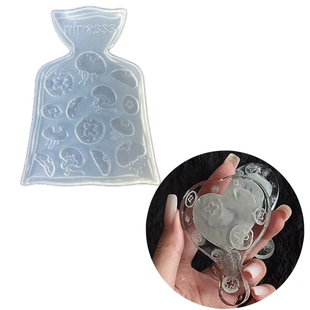 DIY手工水母模具树脂uv水晶滴胶钥匙扣迷你挂件硅胶模具