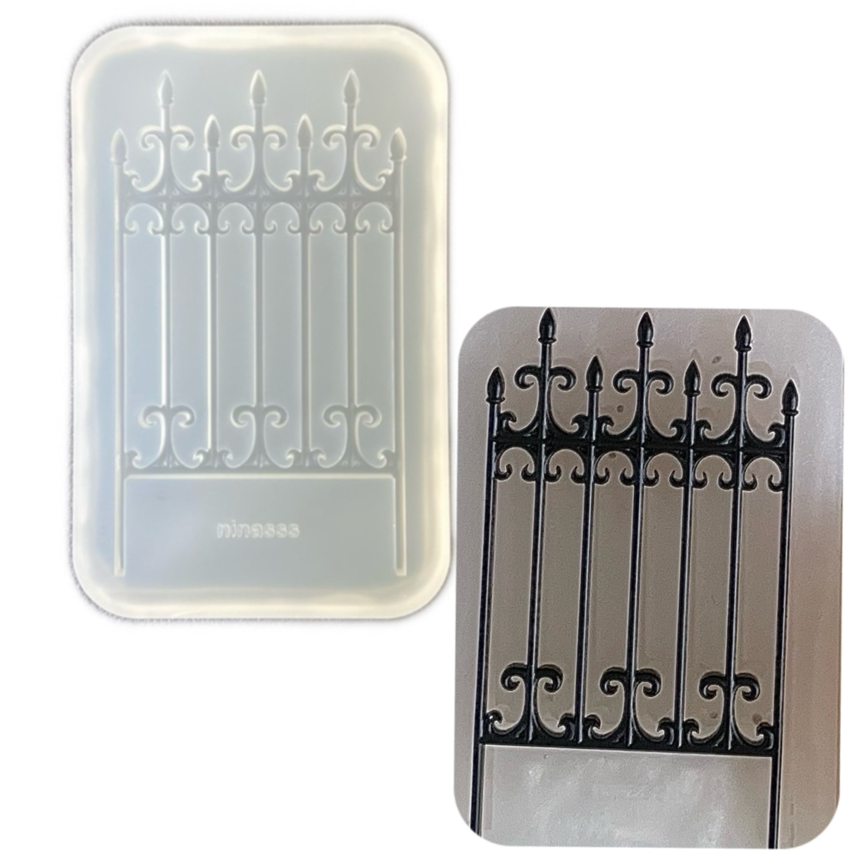 DIY手工花园栅栏模具树脂uv水晶滴胶钥匙扣迷你挂件硅胶模具