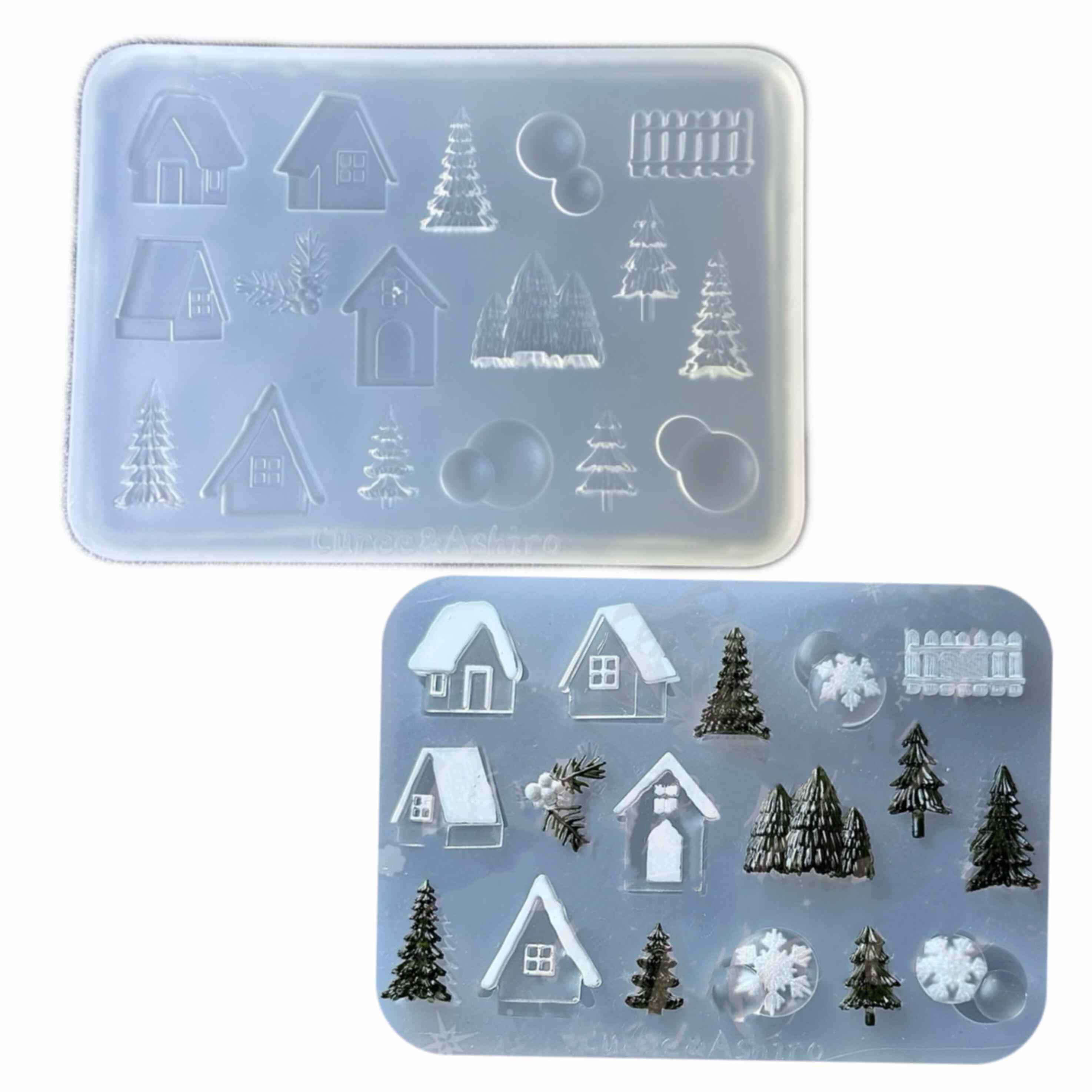 DIY手工冬日圣诞模具树脂uv水晶滴胶钥匙扣迷你挂件硅胶模具