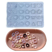 diy手工滴胶树脂流沙配件模具镂空猫爪爱心星星配件硅胶模具