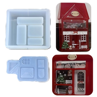 DIY手工大商店模具ab树脂uv水晶滴胶钥匙扣迷你挂件硅胶模具