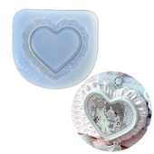 DIY手工褶皱爱心模具ab树脂uv水晶滴胶钥匙扣迷你挂件硅胶模具