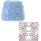 DIY手工气球狗模具树脂uv水晶滴胶钥匙扣迷你挂件硅胶模具