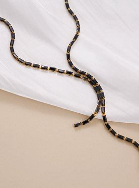 【DASEIN】前卫先锋时尚嘻哈轻奢高级黑钻项链甜酷辣妹风Y形链