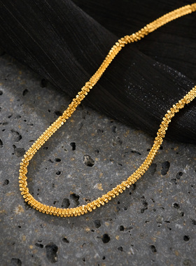 【DASEIN】春夏季18k镀金钛钢防掉色低致敏ins独特雪花链项链套装