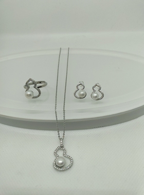 2026新款葫芦耳钉高级感微镶锆石耳环项链戒指套装饰品