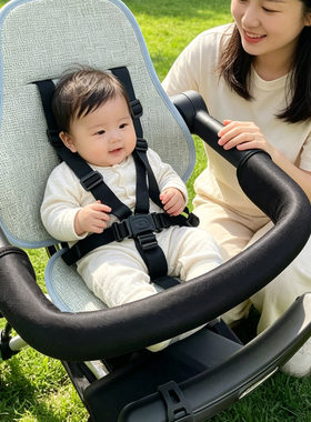 黑色冰丝防咬宝宝推车扶手套海绵