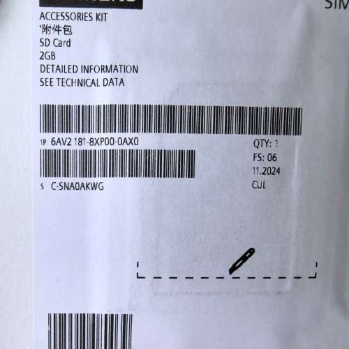 (yi[[[)2GB+SD存储卡，6AV2181-8XP00