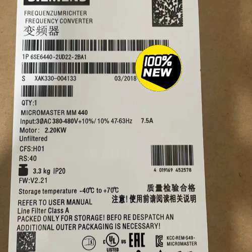 6SE6440-2UD22-2BA1MM440变频议价