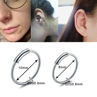 2个不锈钢鼻环鼻钉Piercing耳环 Nose Ring 耳钉情侣乳钉