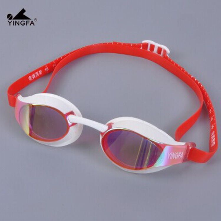 品牌正品英发专业竞赛防水防雾防紫外线Y689/Y689V炫彩电镀游泳镜