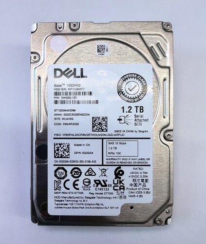 Dell 戴尔 拆机 1.2T 10K 2.5寸SAS硬盘ST1200MM0099 0G2G54