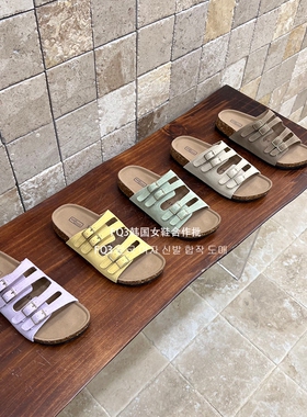 FQ3实拍BEI LI XUAN复古磨砂软底博肯拖鞋女外穿2026春夏沙滩拖鞋