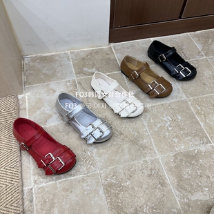 FQ3 实拍BEI LI XUAN2026春秋新款玛丽珍鞋圆头搭扣式女防滑单鞋