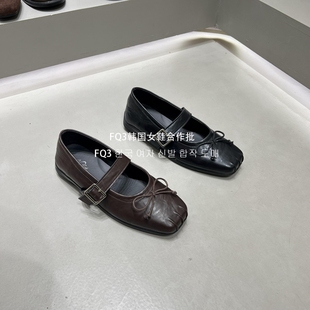女秋冬 女软底防滑一字带玛丽珍鞋 FQ3 实拍MUZI复古英伦风小皮鞋