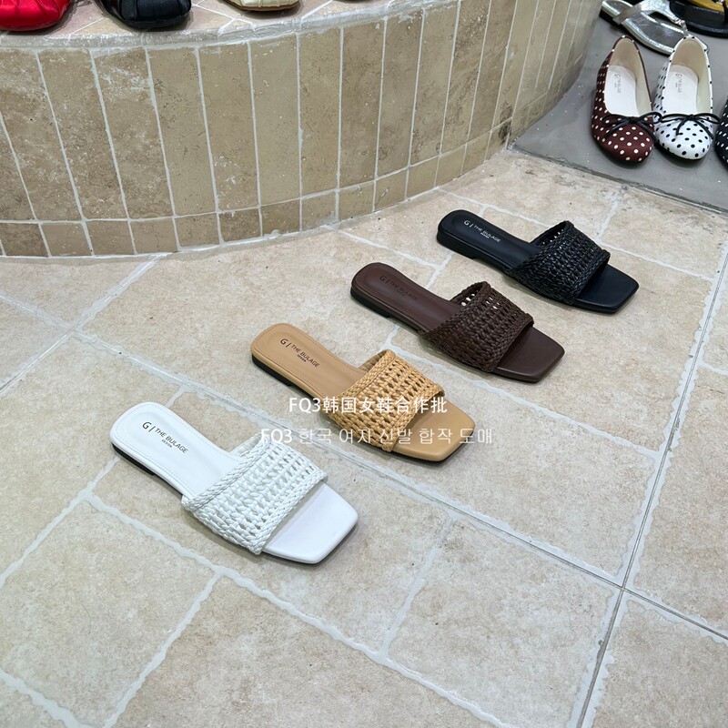 FQ3 实拍THE BULAGE2026夏露趾一字式软底防滑沙滩拖鞋网状凉鞋拖