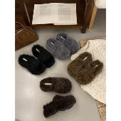 实拍pipi厚底百搭包头半拖鞋 外穿秋冬季 懒人毛毛鞋 FQ3 单鞋