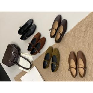 软底浅口通勤单鞋 子女2025新款 实拍luomanli平底玛丽珍鞋 FQ3