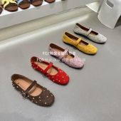 FQ3 女 绒面浅口单鞋 实拍doudouxieye2025春秋新款 一字带玛丽珍鞋