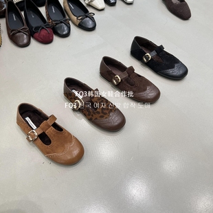 潮 女复古英伦风一字扣博肯鞋 FQ3实拍 Luomanli晚晚风通勤玛丽珍鞋