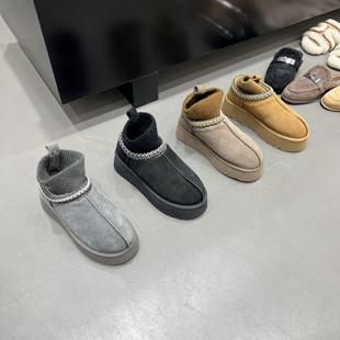 FQ3 实拍Nicole雪地靴女厚底软底反绒保暖皮毛一体短靴女秋冬棉靴