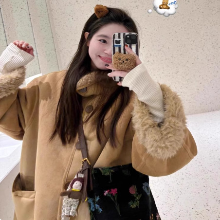 两面穿羊羔毛外套冬季新款仿皮草