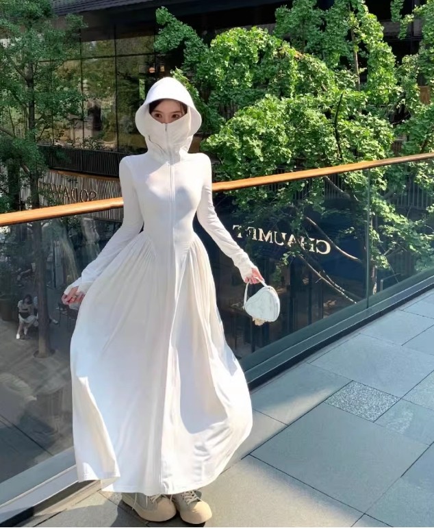 夏季防晒衣女2024新款冰丝轻薄透气防紫外线中长款防晒服修身外套