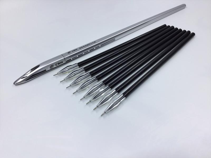 新款铁路动车组高铁380和谐号复兴号模型笔中性笔特细火车笔笔芯图片