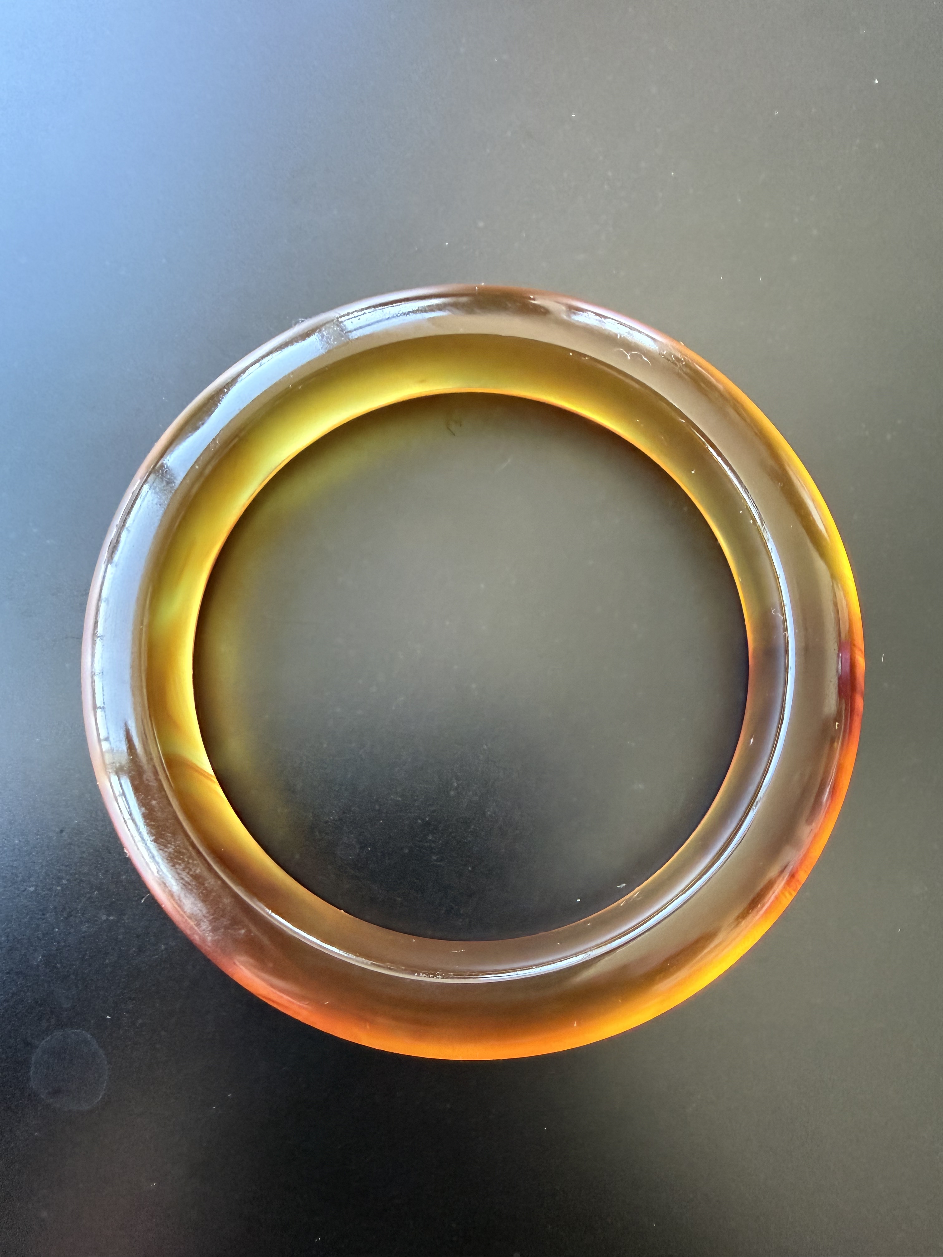 天然缅甸琥珀手镯圈口52mm颜色漂亮飘花流畅出鉴定证书保真