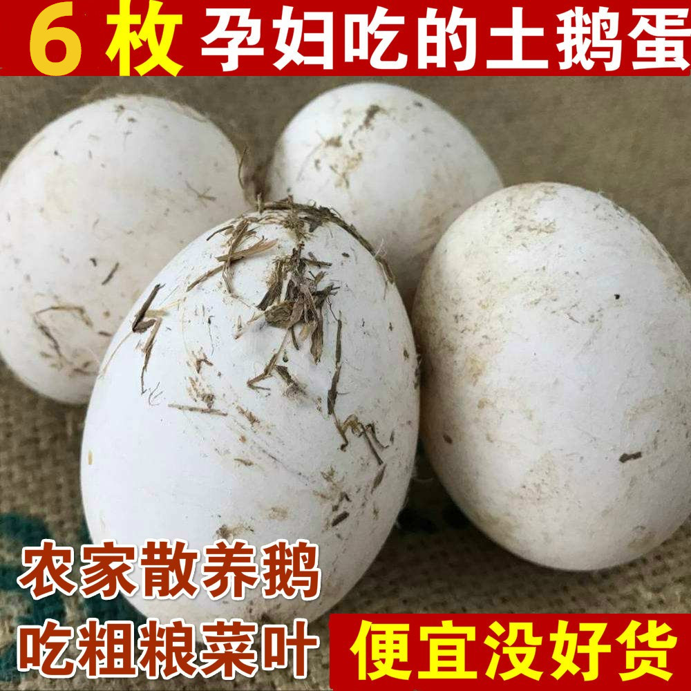 正宗农村大土鹅蛋 新鲜农家散养吃五谷杂粮 孕妇营养去胎毒 6枚装