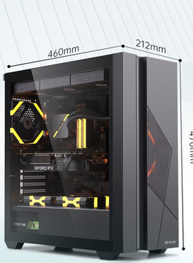 X99双路主板EATX机箱下置电源侧透背线防尘顶部支持360水冷性能控