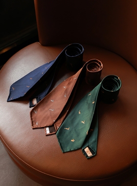 UGENTLE 桑蚕丝《生灵系列》全手工卷边 意式飘逸领带 3 fold tie