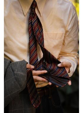 UG男装品牌 意式手工卷边三褶飘逸 无压边蚕丝蓬松领带3 fold tie