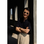 无性别 无结构 针织短袖 UGENTLE「幽蓝夜曲」桑蚕丝羊绒 polo衫