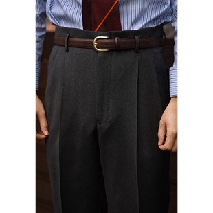 高级灰好莱坞Hollywood复古高腰西裤 UGENTLE男装 意大利1881面料