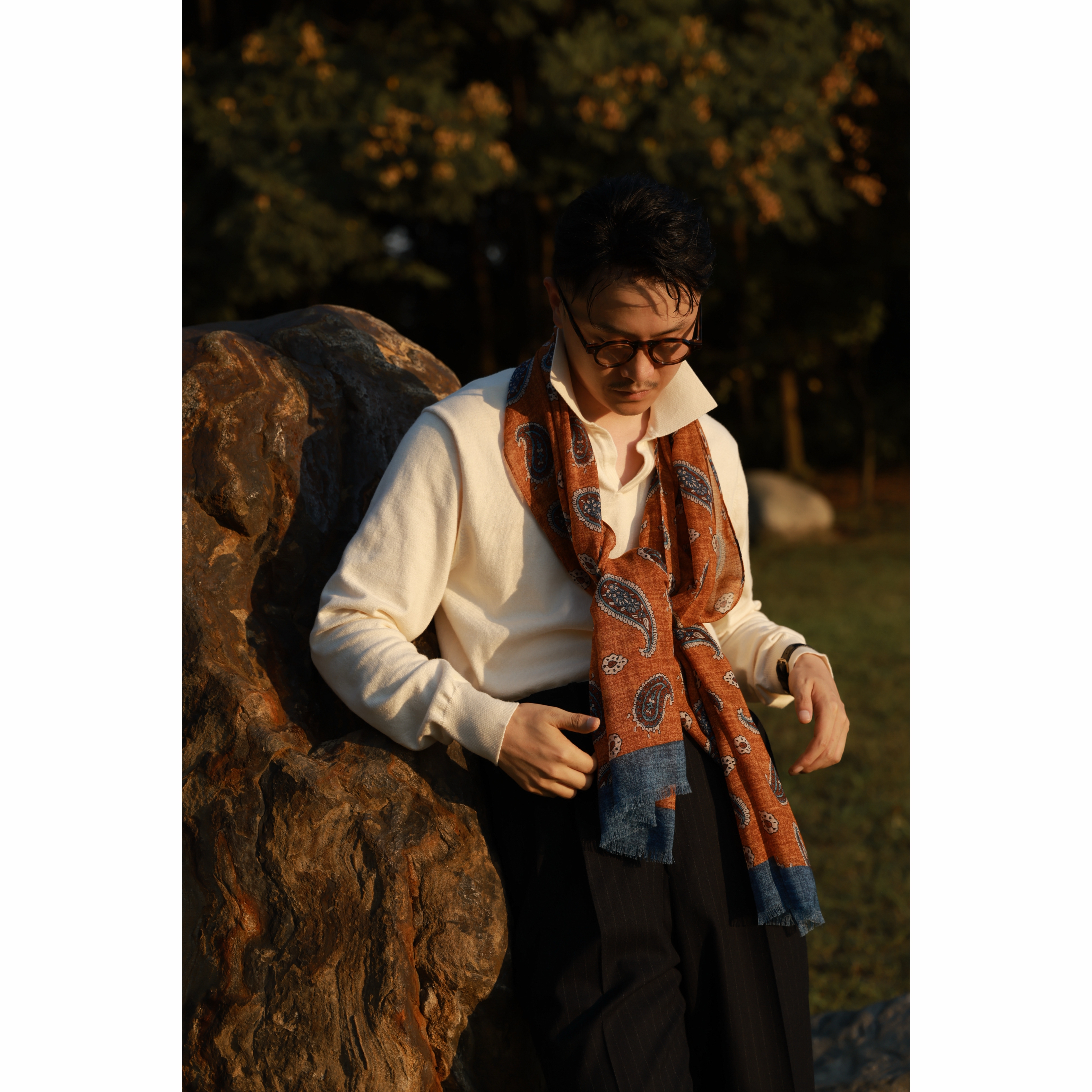 UGENTLE男装羊绒马球衫毛衣