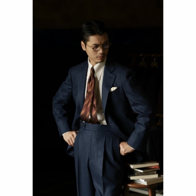 UGENTLE品牌纯羊毛半麻衬西服男