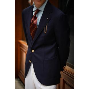 「深海幽蓝」单排扣ivy 金扣布雷泽 Blazer 意大利VBC面料 UG男装
