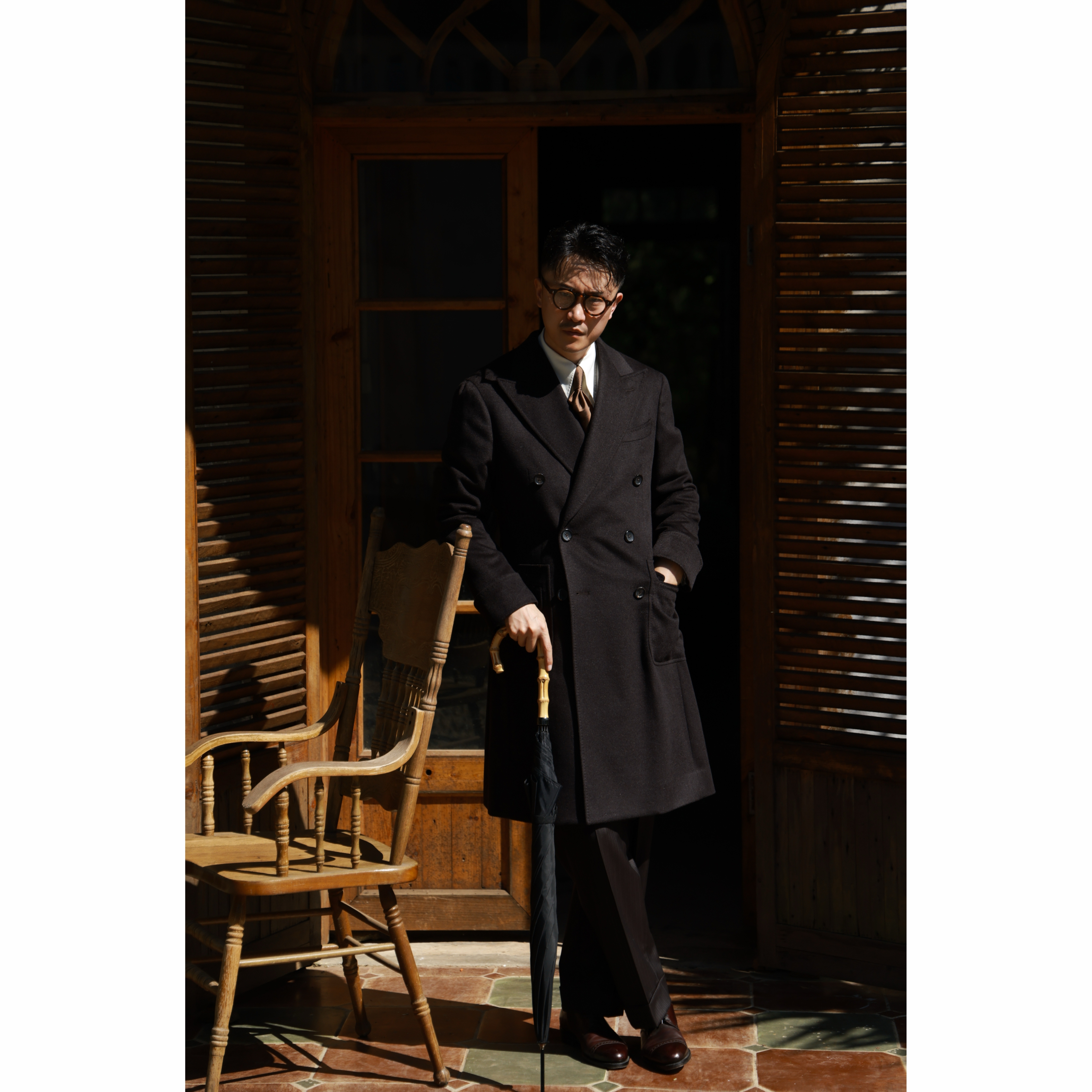 UGENTLE半麻衬羊毛冬季马球大衣