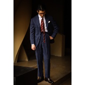 普鲁士蓝napoli复古3扣2单排 手工米兰眼 UGENTLE男装 高定半麻衬