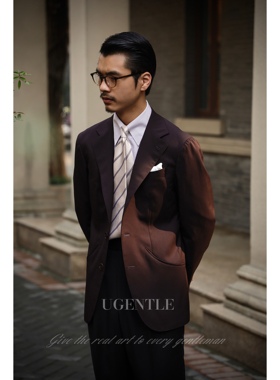 UG男装 意大利COLOMBO面料 高定半麻衬手工米兰眼 意式单排扣西服