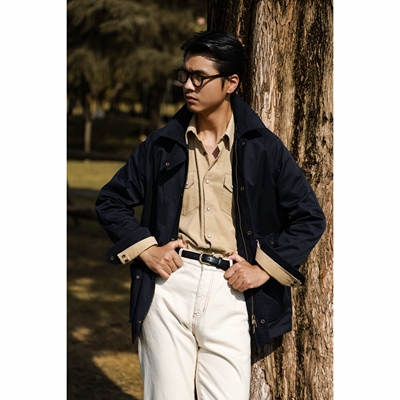 UGENTLE男装户外夹克精工重磅棉