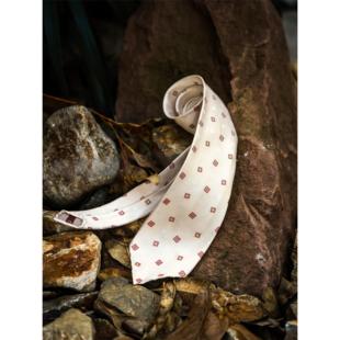 品牌 fold 意式 无压边蚕丝蓬松领带3 tie 手工卷边三褶飘逸 UG男装